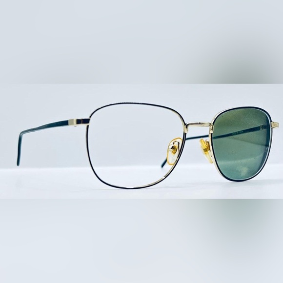 Vintage Delmar Black Gold Oval Sunglasses Frames Only - Picture 1 of 8